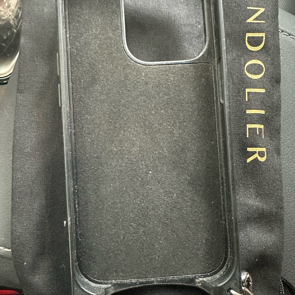 Bandolier black  Phone Case w wallet attached. Holds 3 credit cards and license